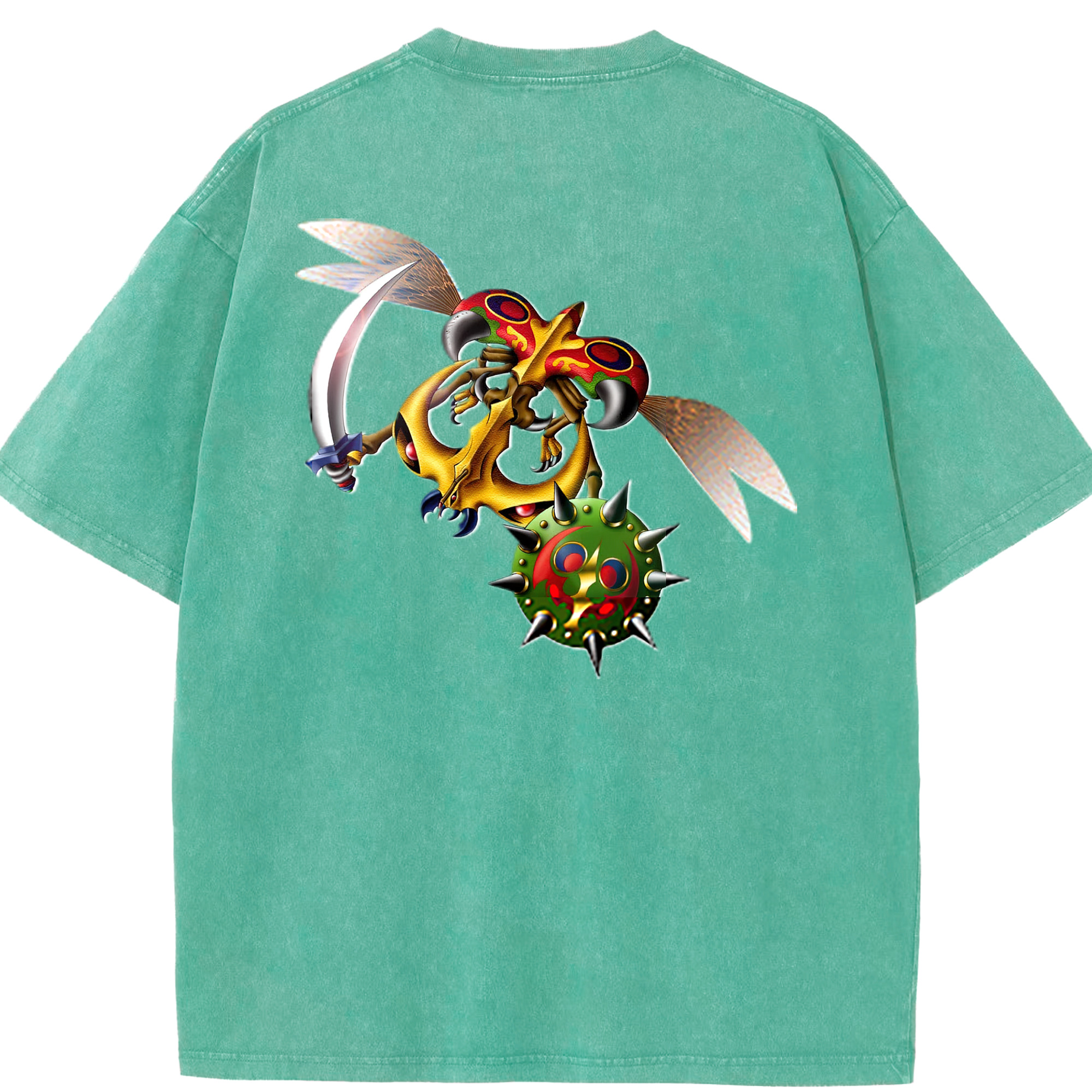 （画像用） 遊☆戯☆王 Yu-Gi-Oh! 綿100% ヴィンテージ風 半袖Tシャツ（背面プリント）